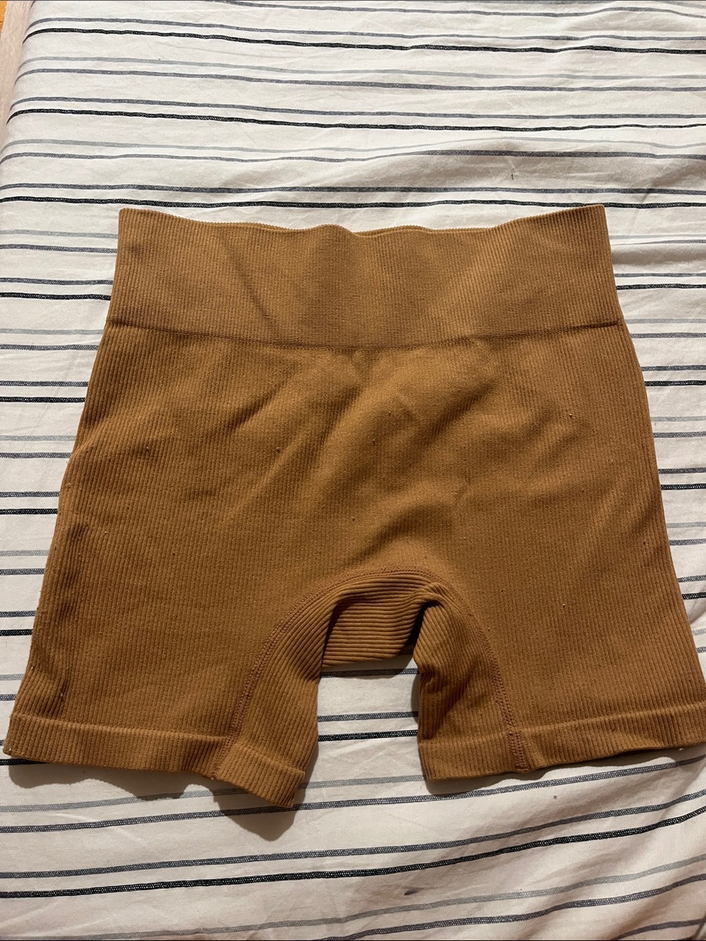wild fable Ribbed High-Waist Bike Shorts — Brown